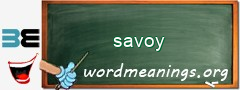 WordMeaning blackboard for savoy